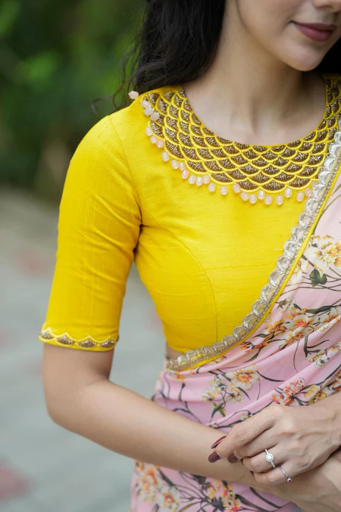 Peacock Design Aari Work Blouse